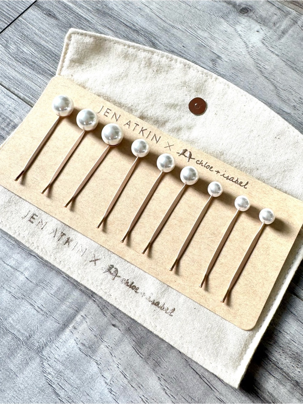 Jen Atkin x Chloe + Isabel Collab Pearl-Tip Bobby Pin Set in Rose Gold